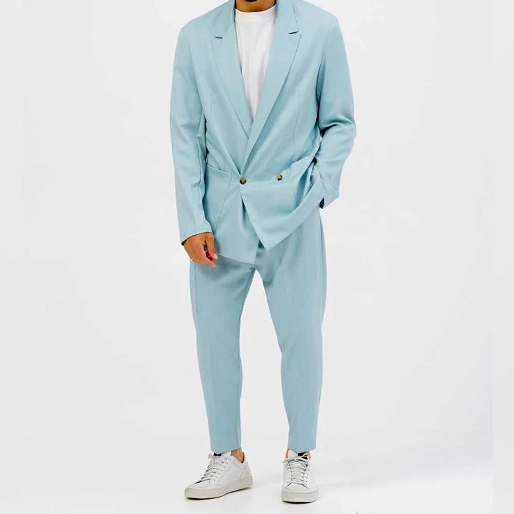 Men's Light Green Blazer and Pants Set